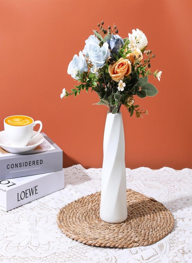 JOUTYFOR 12 Pack Composite Plastic Flower Vases Bulk White Small Tall Conic Floral Vases for Centerpieces Unbreakable Bud for Wedding Party Living Room Decor - Image 4